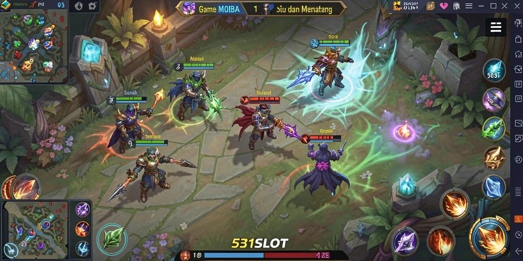 Tampilan aksi seru dalam gameplay 531SLOT MOBA.
