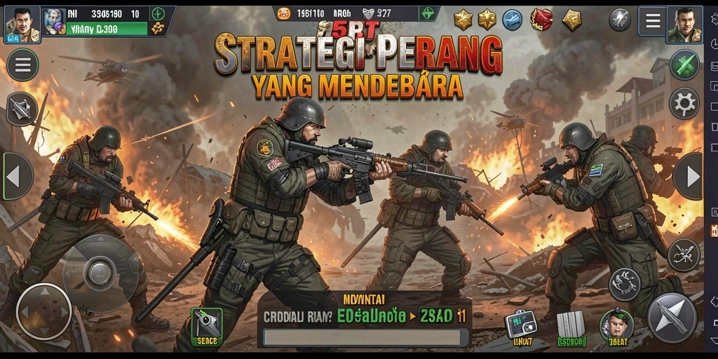 Tampilan gameplay menarik dari 5RT yang menampilkan strategi pertempuran.