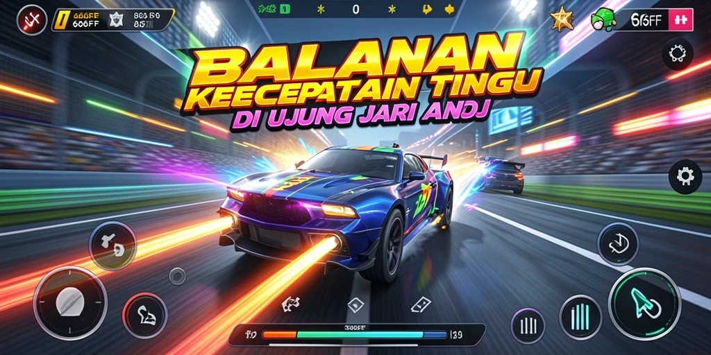 Screenshot gameplay <strong>666FF</strong> menampilkan balapan yang penuh aksi dan kecepatan.