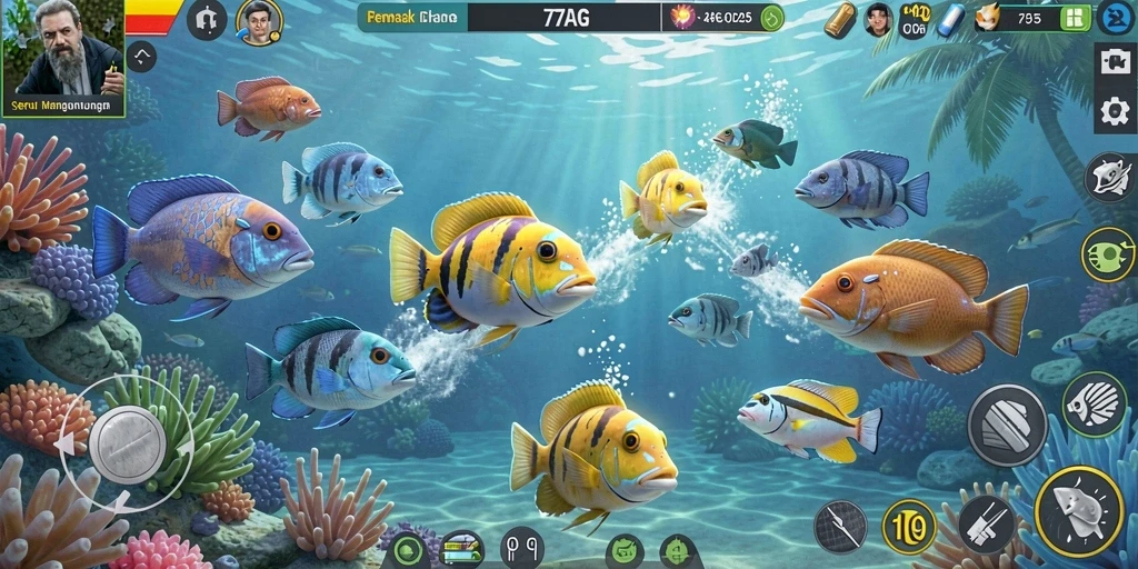Tampilan screenshot utama dari gameplay seru Tembak Ikan 77AG.