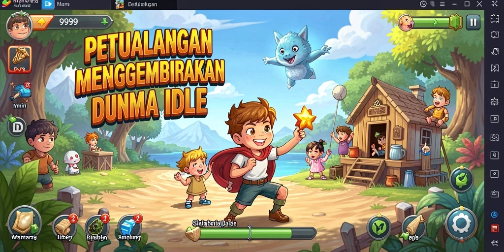 Tampilan layar utama permainan Idle 9939 yang menarik dan interaktif.