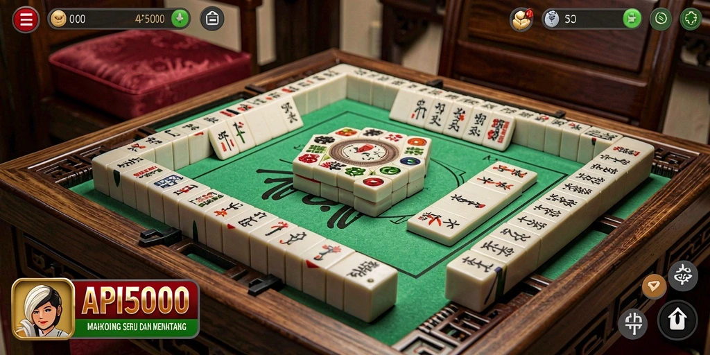 Tampilan game API5000 menampilkan papan Mahjong yang menantang dan menarik.