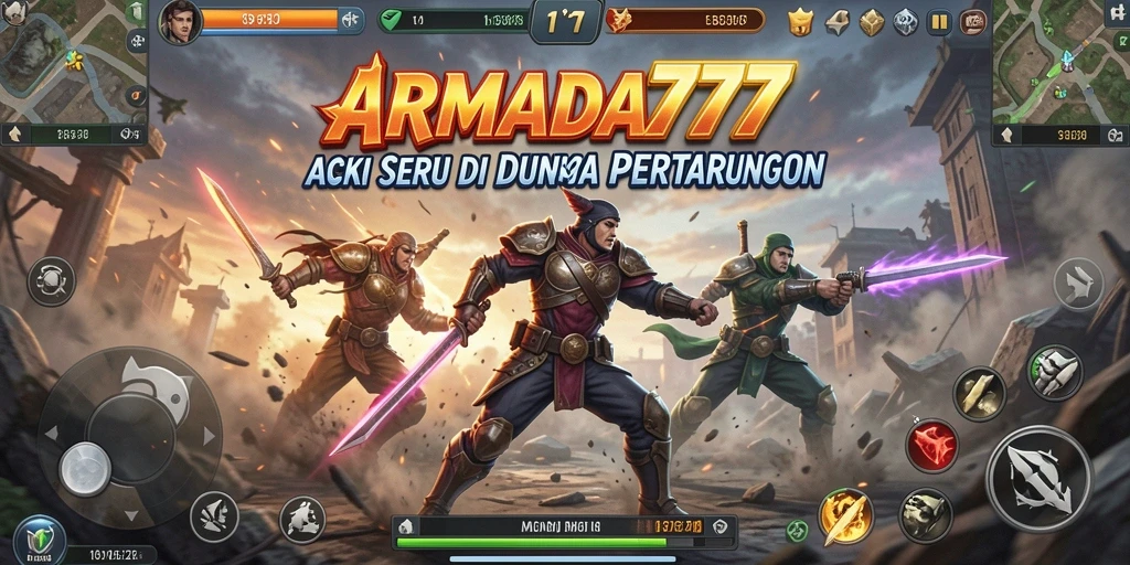 Tampilan gameplay seru dari ARMADA777 dengan aksi pertarungan yang intens.