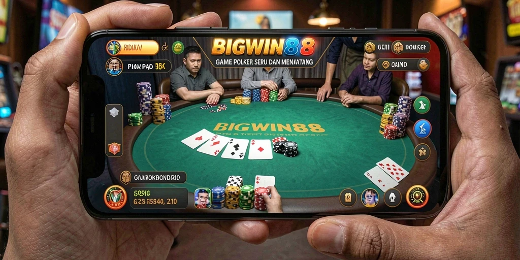 Tampilan seru gameplay poker di BIGWIN88.