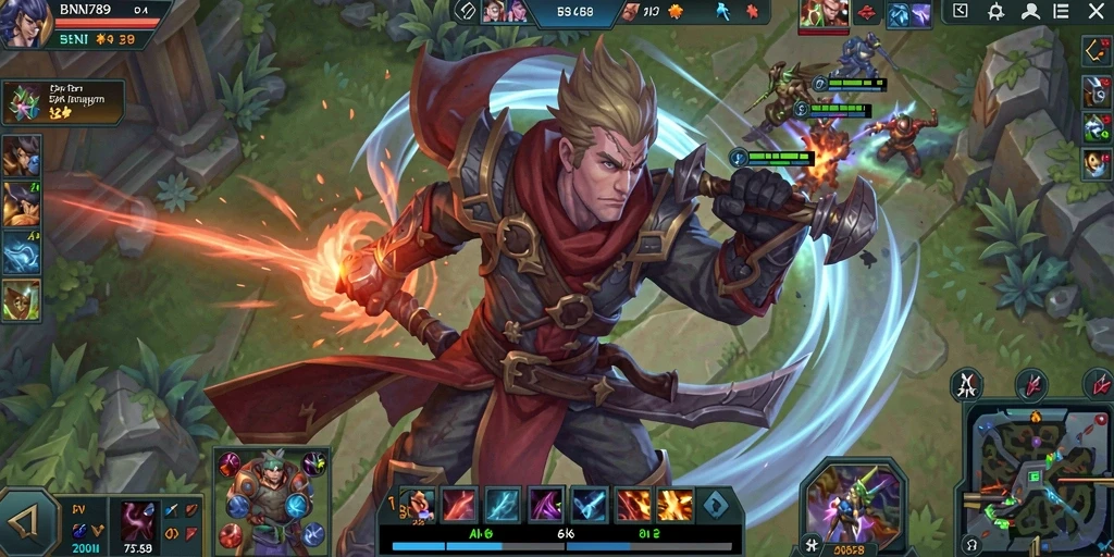 Gameplay seru di BNI789 dengan aksi MOBA yang mendebarkan.