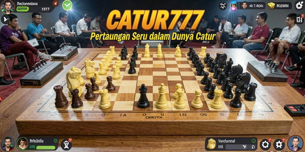 Tampilan gameplay yang mendebarkan dalam CATUR777, aksi catur yang penuh strategi.