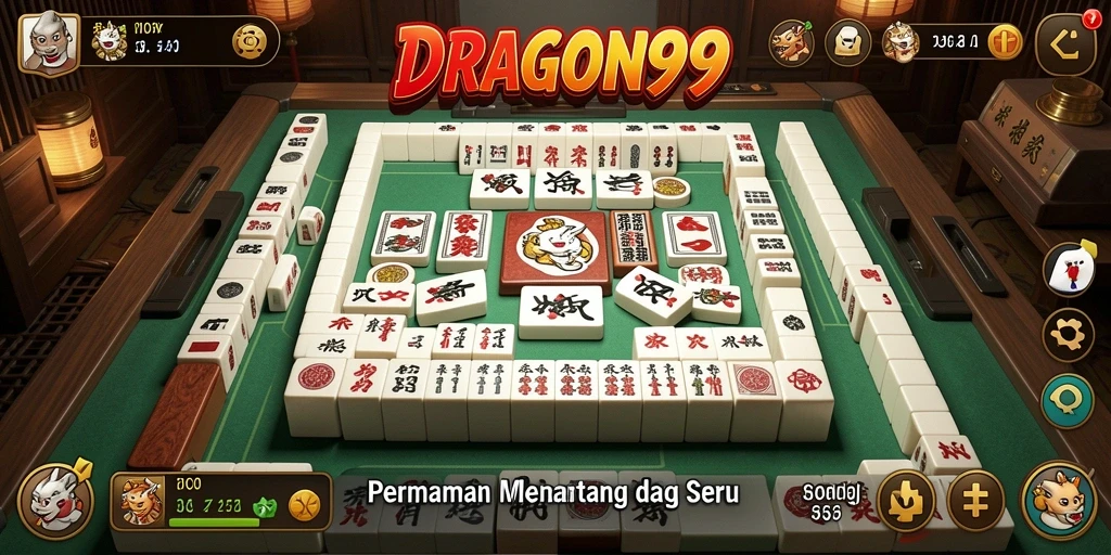 Tampilan gameplay Mahjong yang menarik dan penuh tantangan.