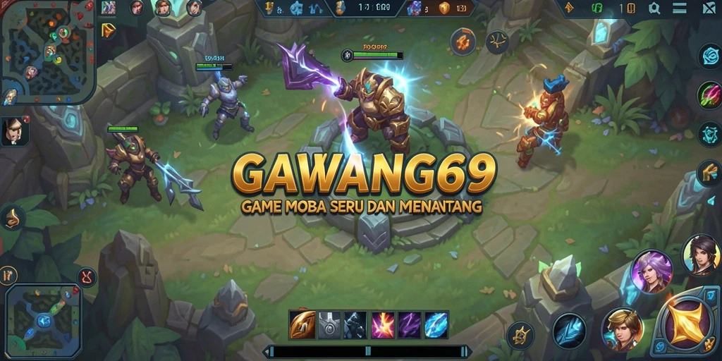 Screenshot GAWANG69 menampilkan aksi seru dalam pertarungan MOBA.