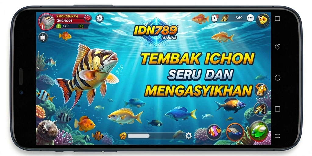 Screenshot gameplay IDN789 menunjukkan aksi seru menembak ikan.