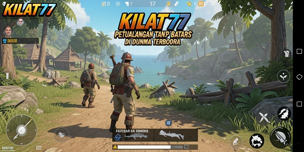 Tangkapan layar KILAT77 menunjukkan gameplay petualangan di dunia terbuka.