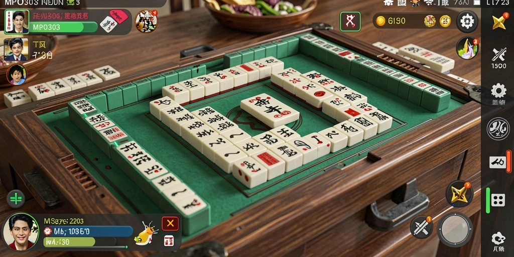 Screenshot MPO303 menampilkan gameplay Mahjong yang seru dan menantang.