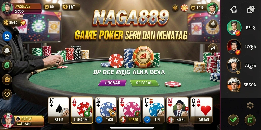 Tampilan gameplay poker yang menarik dan interaktif di NAGA889.