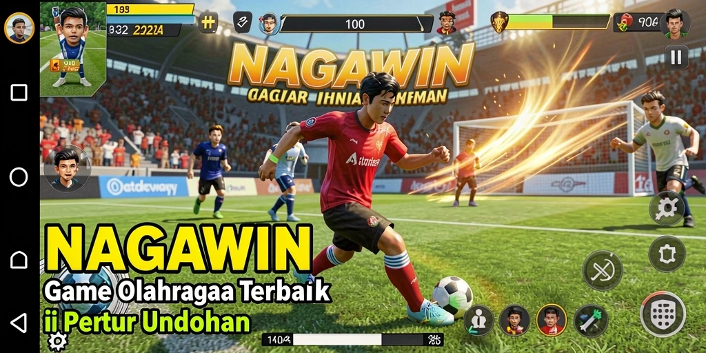 Tangkapan layar NAGAWIN dengan aksi gameplay olahraga yang seru.
