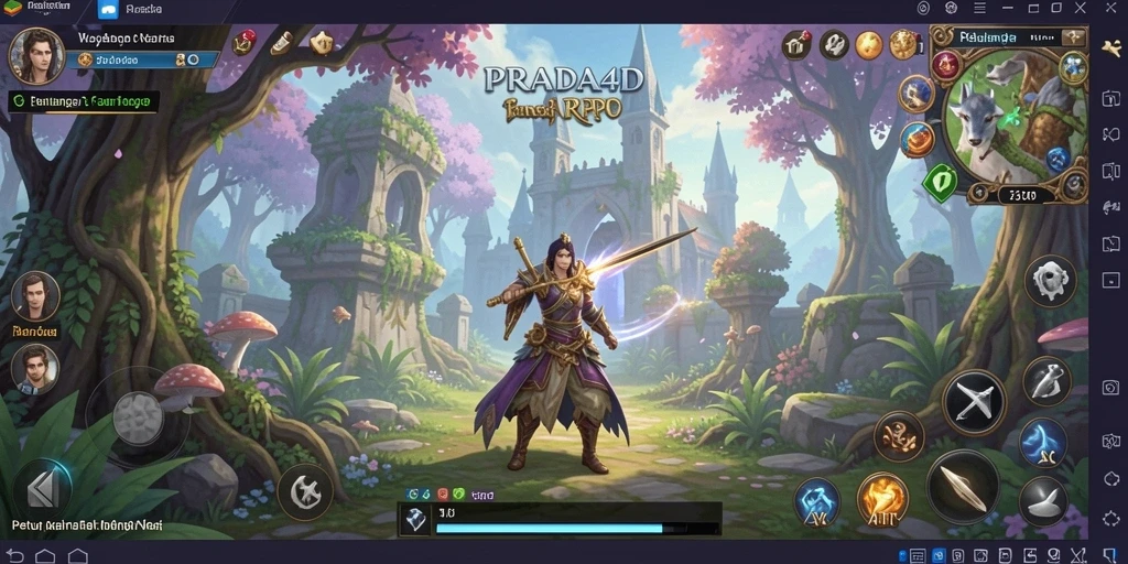 Tampilan gameplay PRADA4D yang menampilkan pertarungan seru dan dunia yang luas.