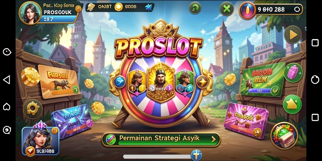 Tampilan gameplay menarik PROSLOT dengan aksi strategi.
