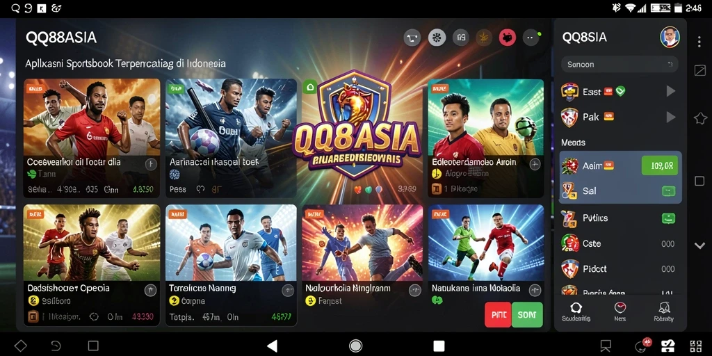 Tampilan antarmuka utama QQ88ASIA dengan berbagai opsi taruhan.