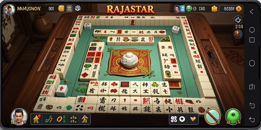 Tampilan menarik gameplay Mahjong di RAJASTAR.