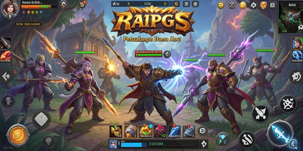 Screenshot utama menunjukkan aksi seru dalam petualangan ARPG yang menantang.