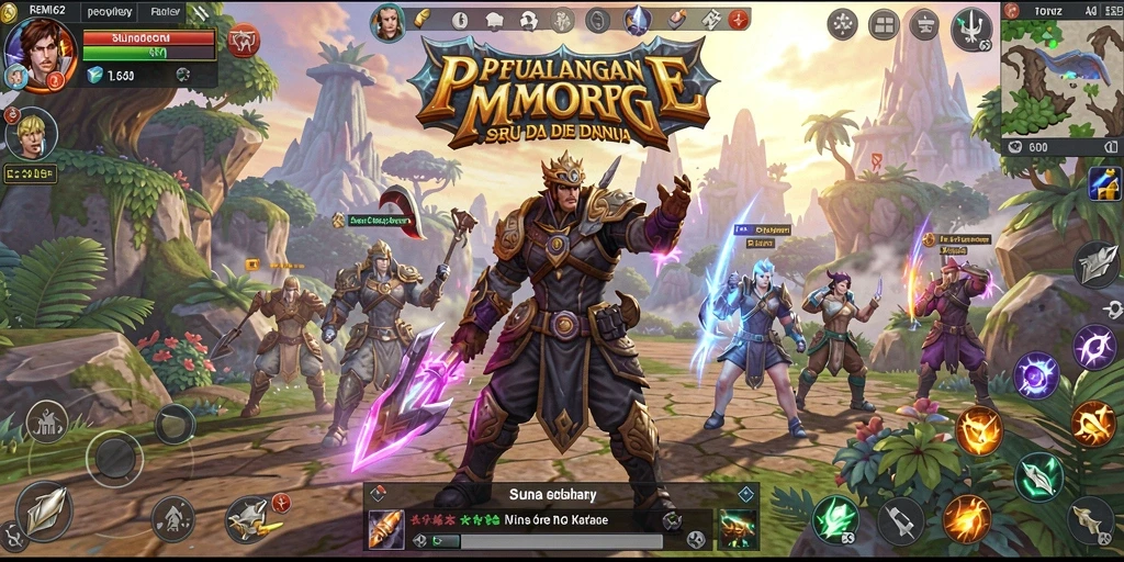 Tangkapan layar gameplay <strong>REMI62</strong> menunjukkan pertarungan epik dalam dunia MMORPG.
