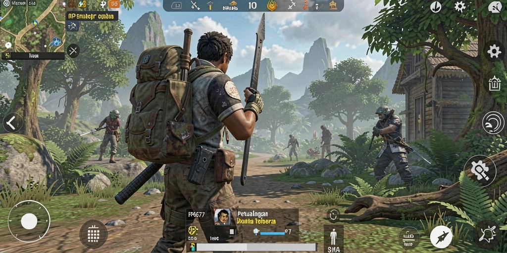 Screenshot gameplay RP6677 menampilkan petualangan menarik di dunia terbuka.