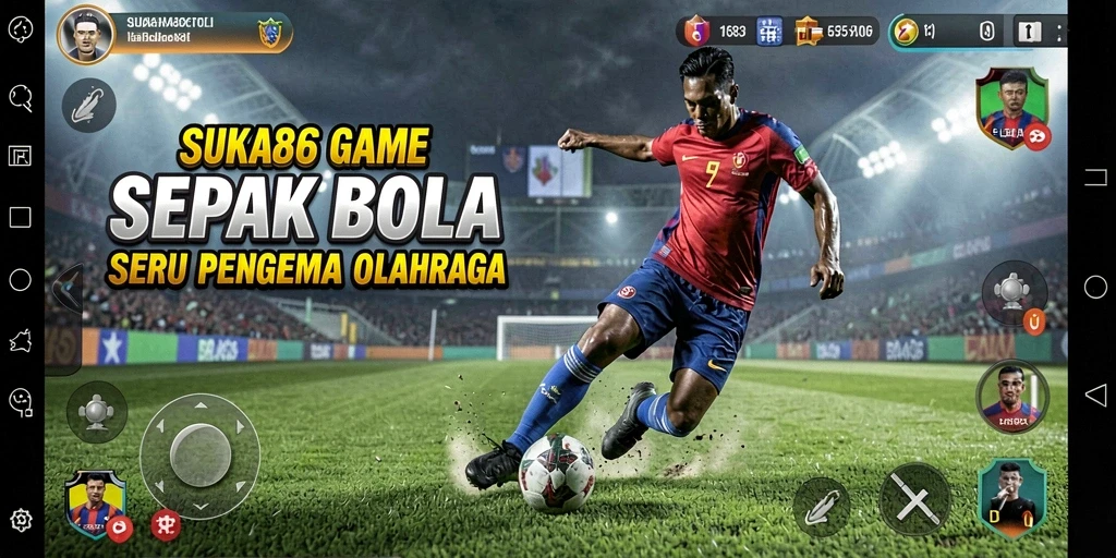 Tampilan gameplay <strong>SUKA86</strong> dengan aksi sepak bola seru.