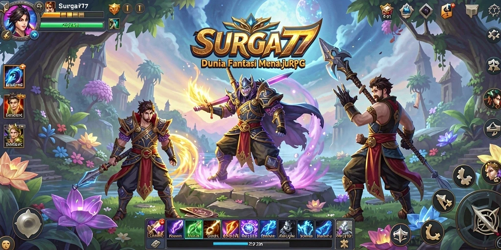 Tangkapan layar gameplay SURGA77 yang menampilkan pertarungan epik antar pemain.
