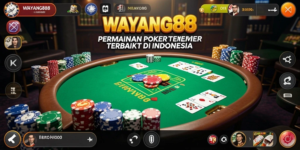 Tampilan gameplay poker yang menegangkan dan seru di WAYANG88.
