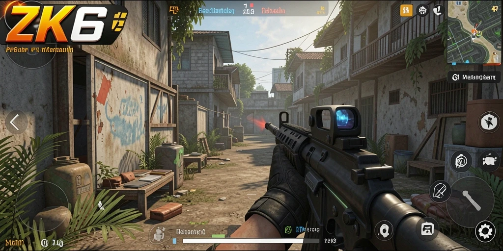 Tangkapan layar menampilkan aksi intens dari permainan FPS ZK6.