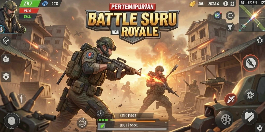 Gameplay seru dan menegangkan dalam ZK7 Battle Royale.